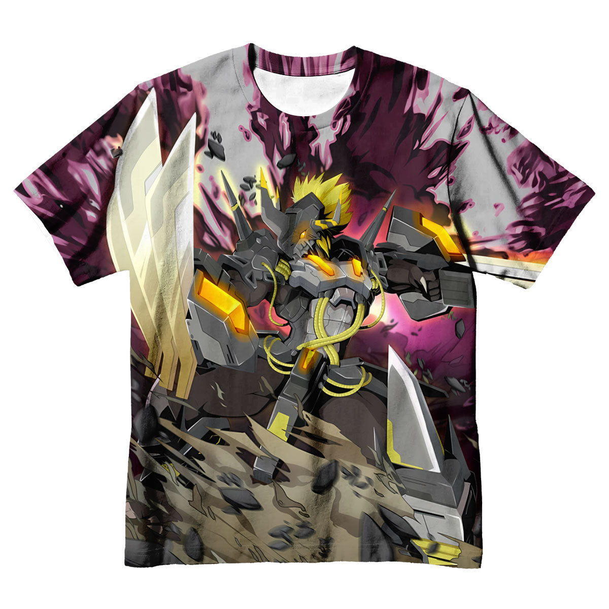 Digimon Adventure Blackwargreymon In Purple Battle Damage Anime Apparel