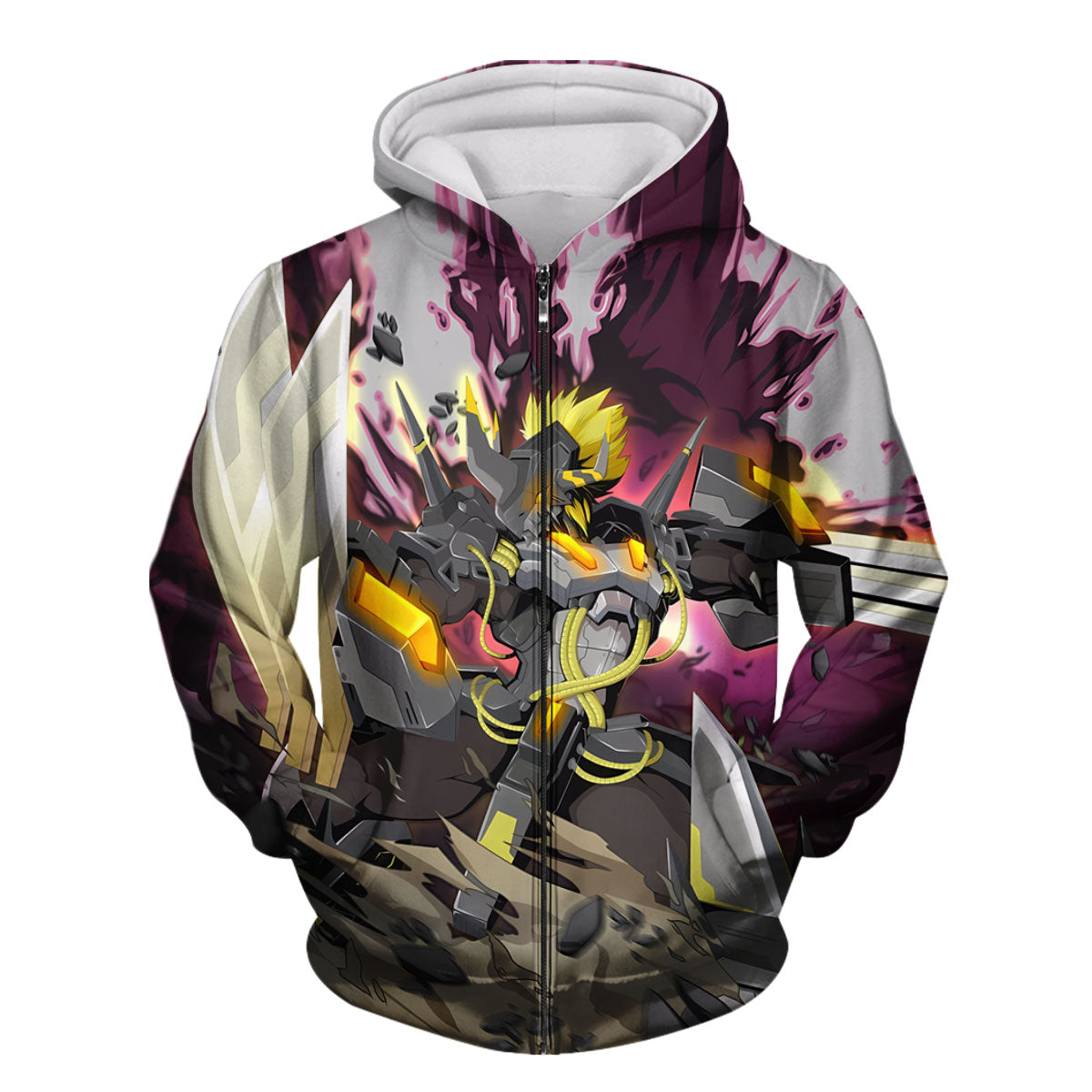 Digimon Adventure Blackwargreymon In Purple Battle Damage Anime Apparel