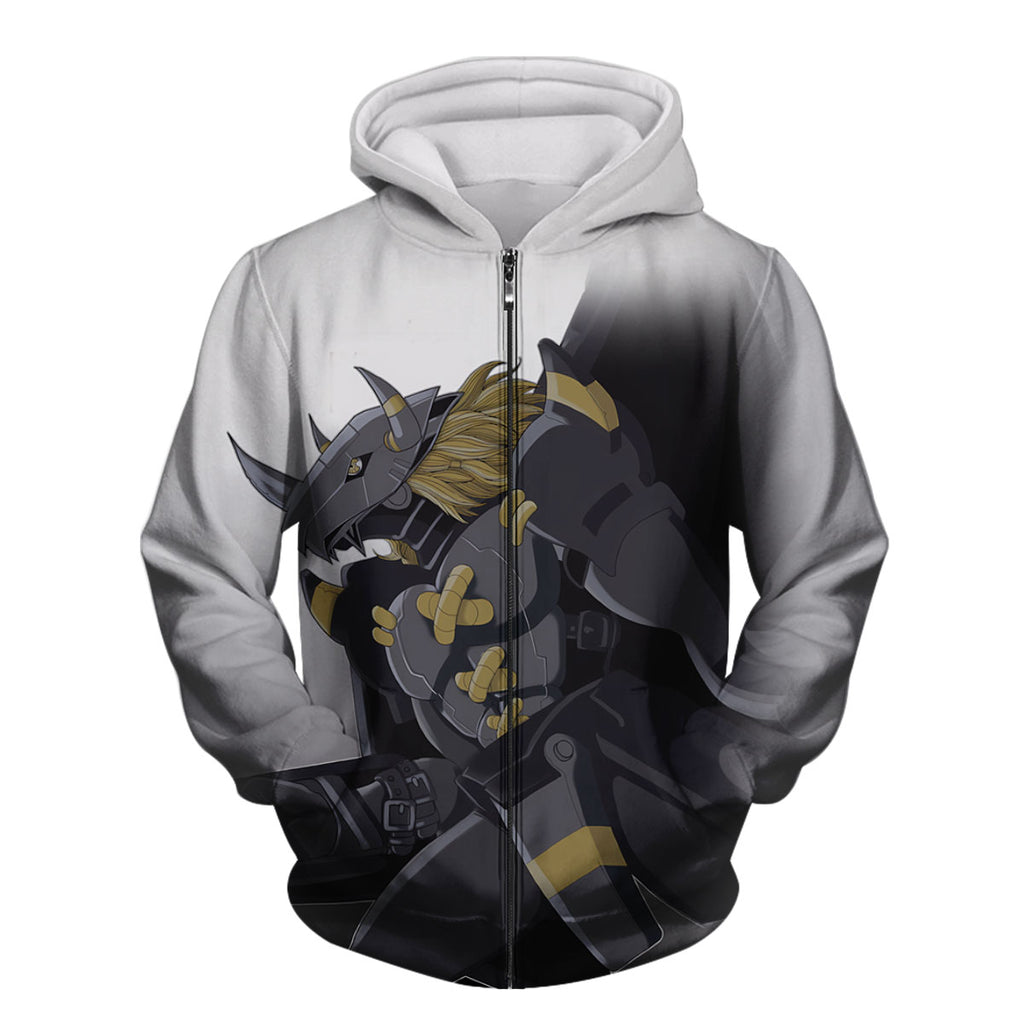 Digimon Adventure Blackwargreymon Standing Grey-Gold Anime Apparel
