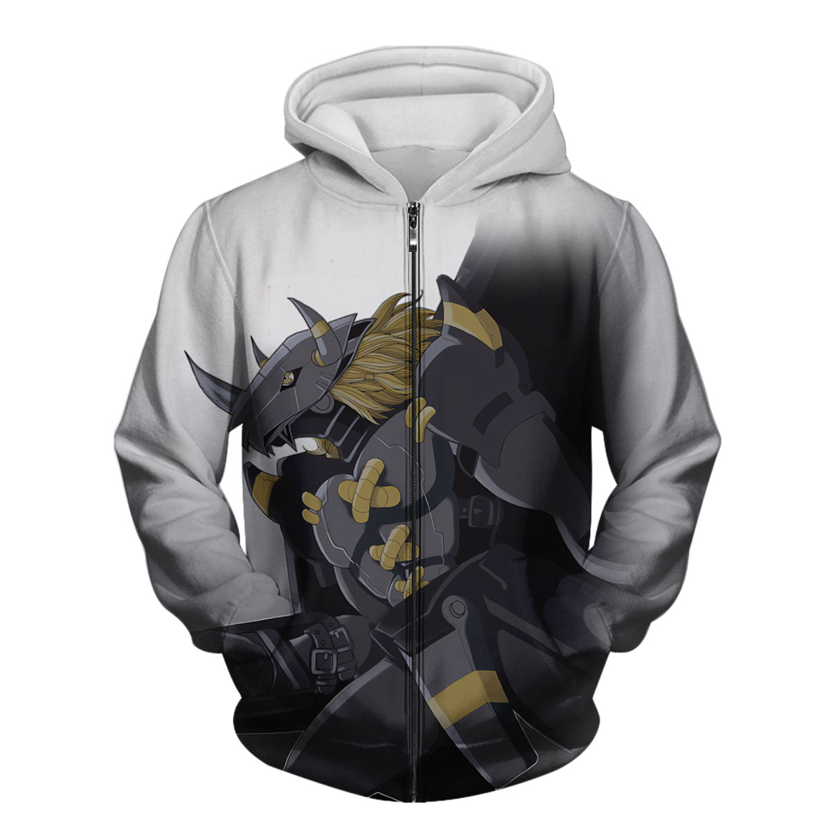 Digimon Adventure Blackwargreymon Standing Grey-Gold Anime Apparel