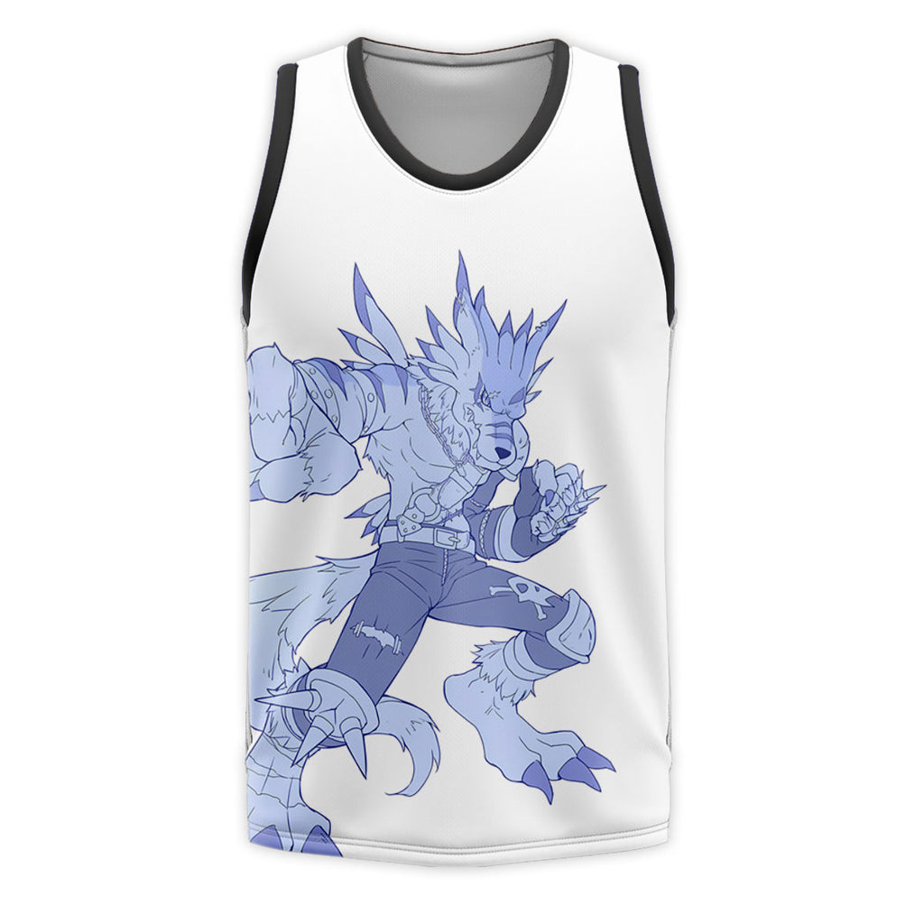 Digimon Adventure Blue Orc Garurumon Standing Anime Apparel