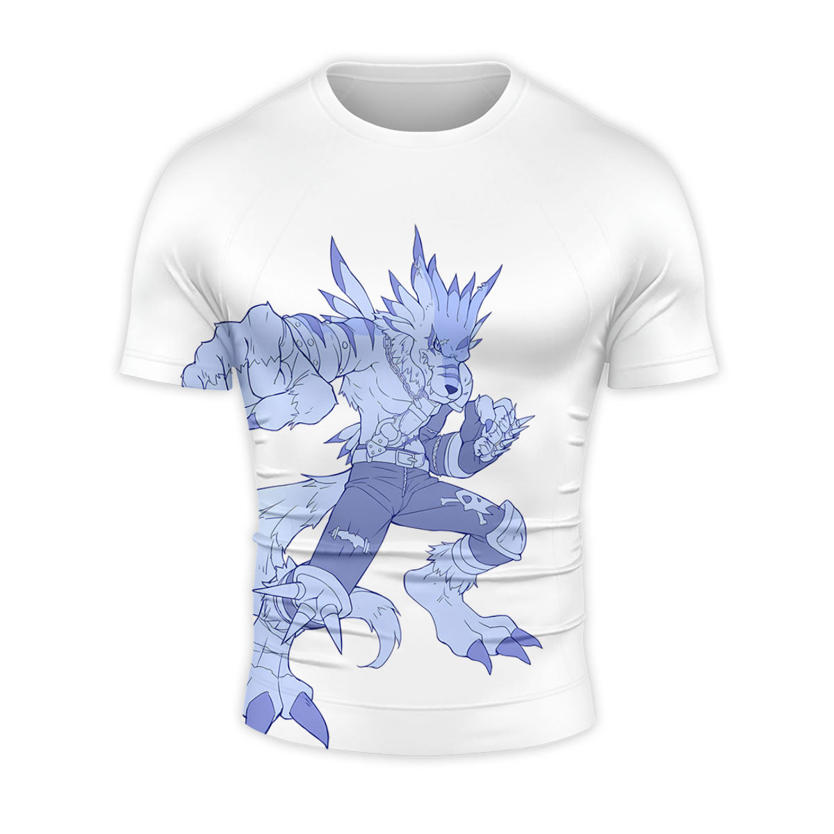 Digimon Adventure Blue Orc Garurumon Standing Anime Apparel
