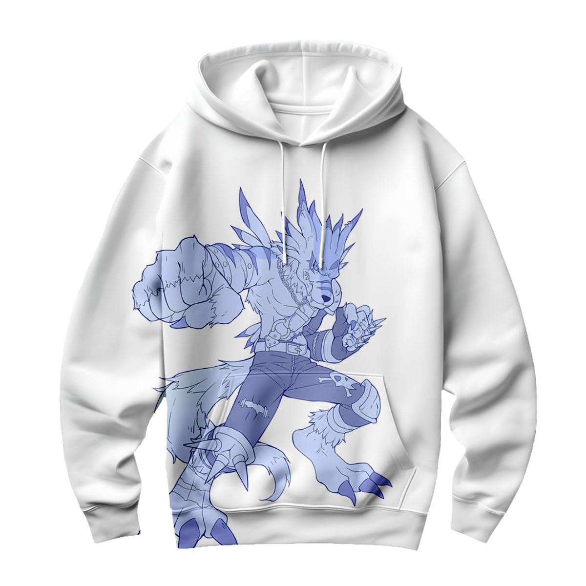 Digimon Adventure Blue Orc Garurumon Standing Anime Apparel