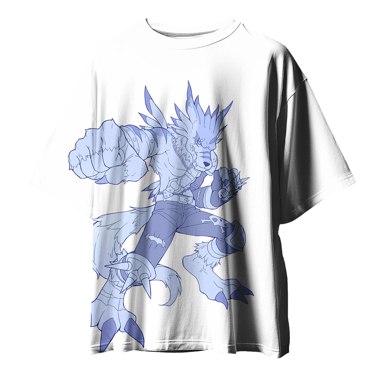 Digimon Adventure Blue Orc Garurumon Standing Anime Apparel