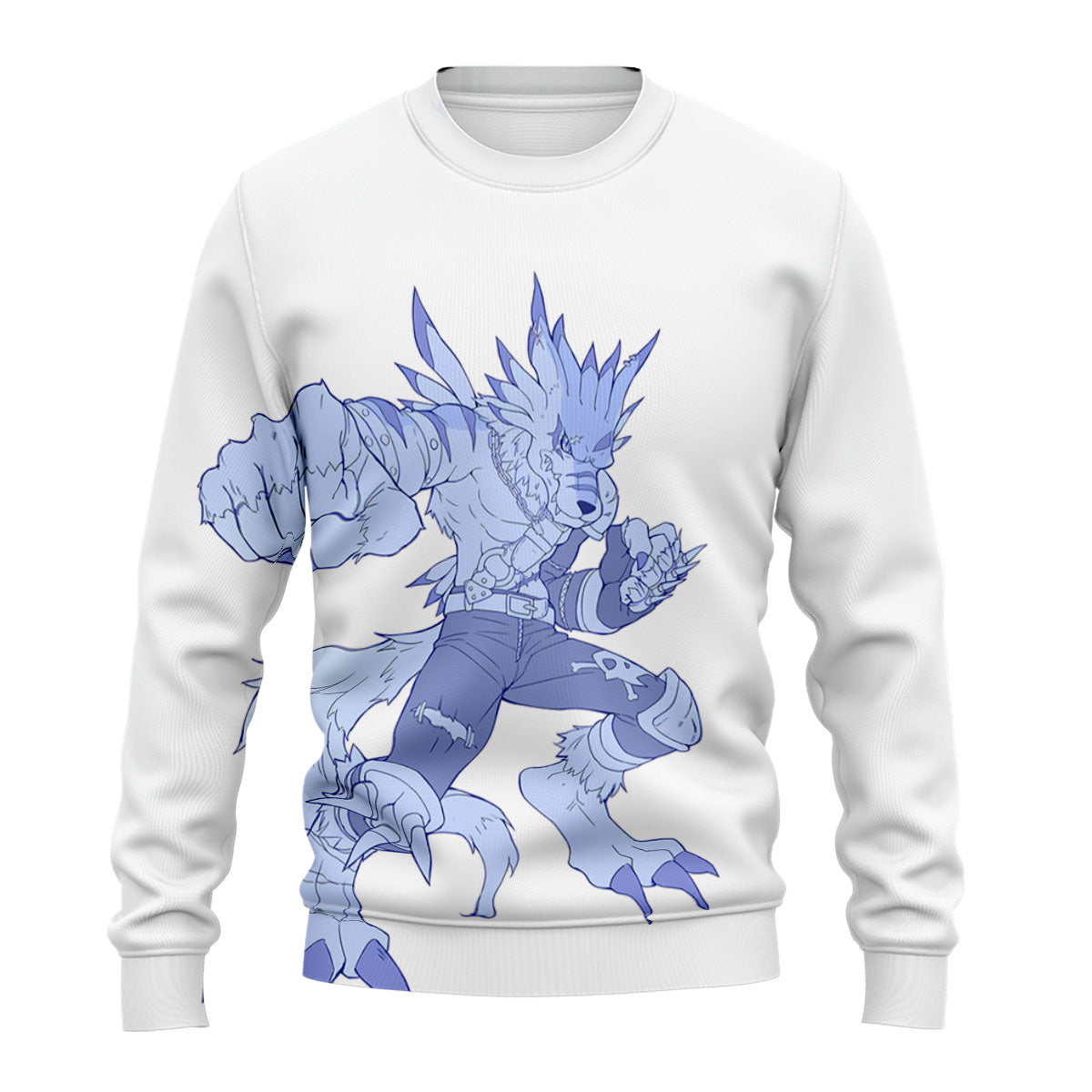 Digimon Adventure Blue Orc Garurumon Standing Anime Apparel