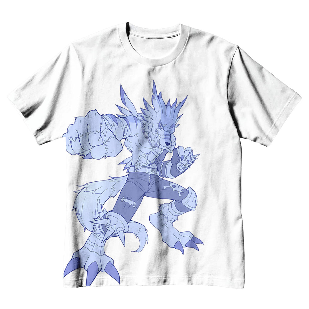 Digimon Adventure Blue Orc Garurumon Standing Anime Apparel