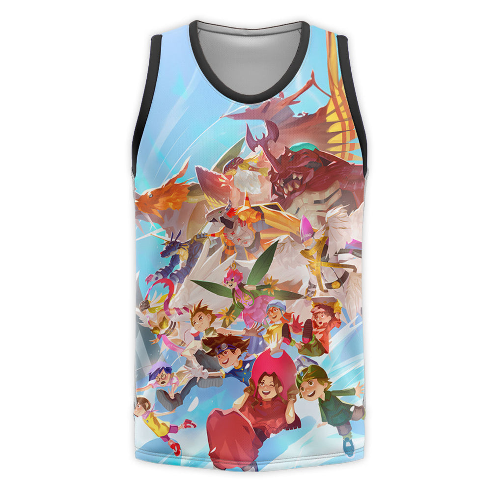 Digimon Adventure Character Flying In Blue Sky Anime Apparel