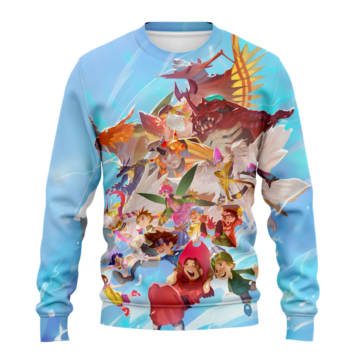 Digimon Adventure Character Flying In Blue Sky Anime Apparel