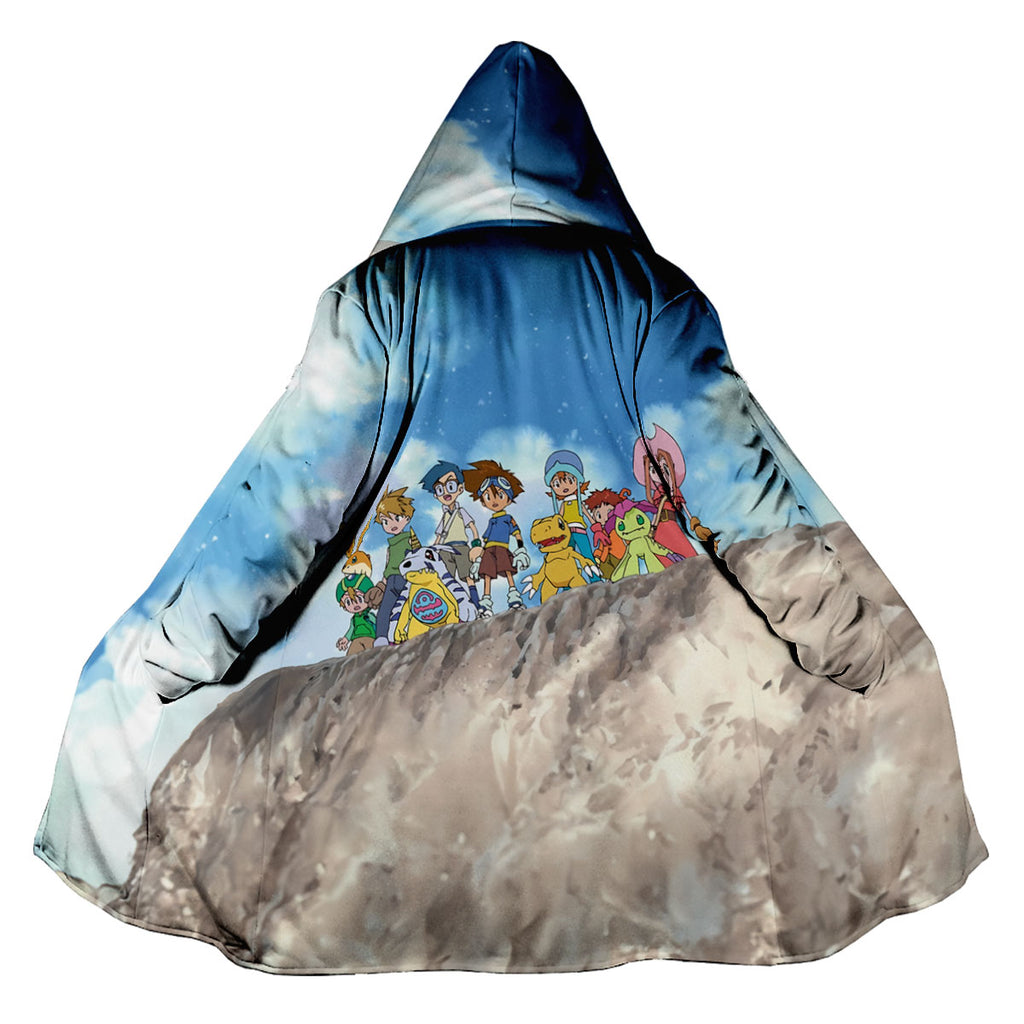 Digimon Adventure Character Standing On Blue Cliff Anime Apparel