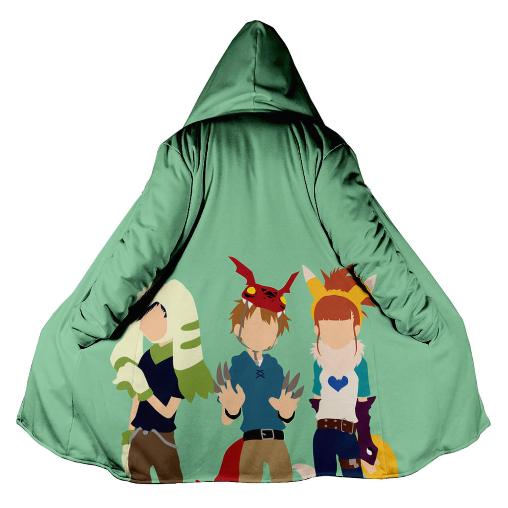 Digimon Adventure Characters Silhouettes Standing In Green Background Anime Apparel
