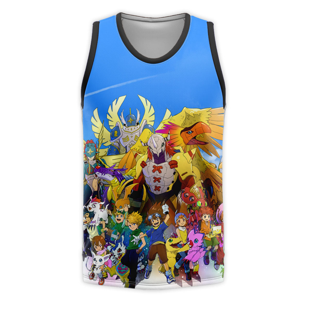 Digimon Adventure Characters Soaring Above The Blue Sky Anime Apparel