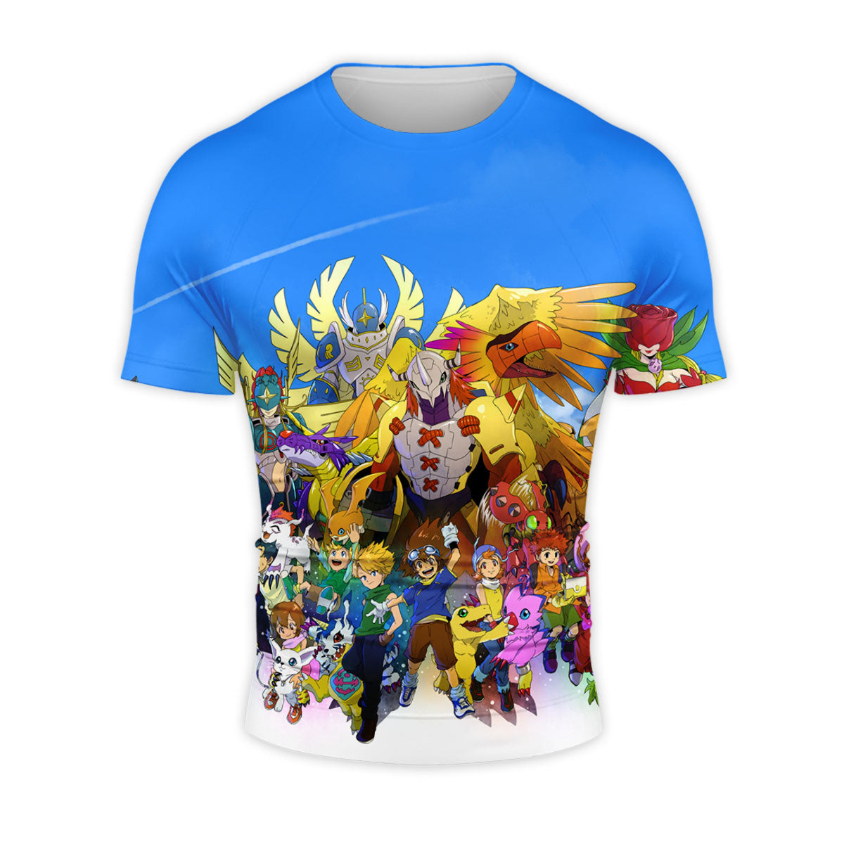Digimon Adventure Characters Soaring Above The Blue Sky Anime Apparel