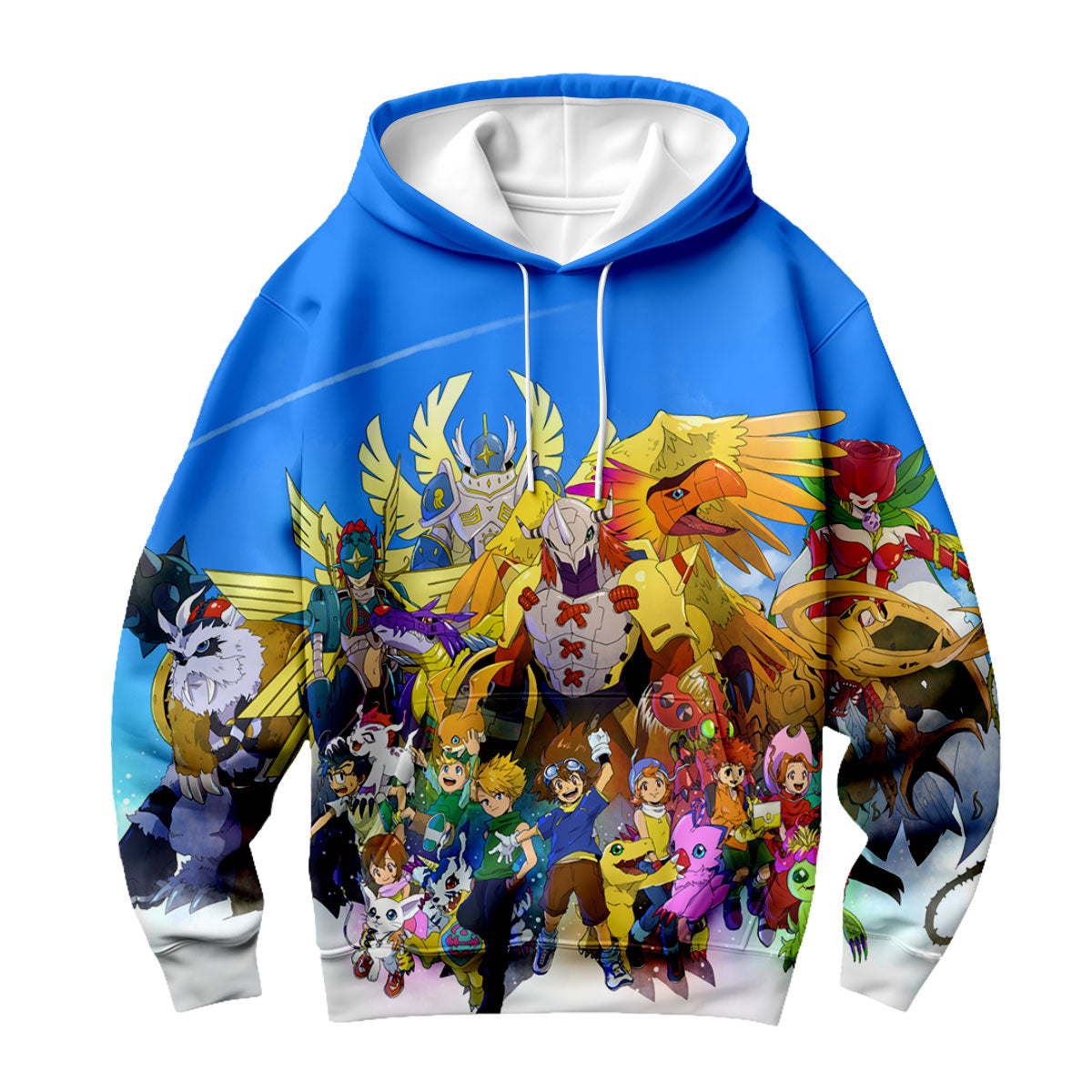 Digimon Adventure Characters Soaring Above The Blue Sky Anime Apparel