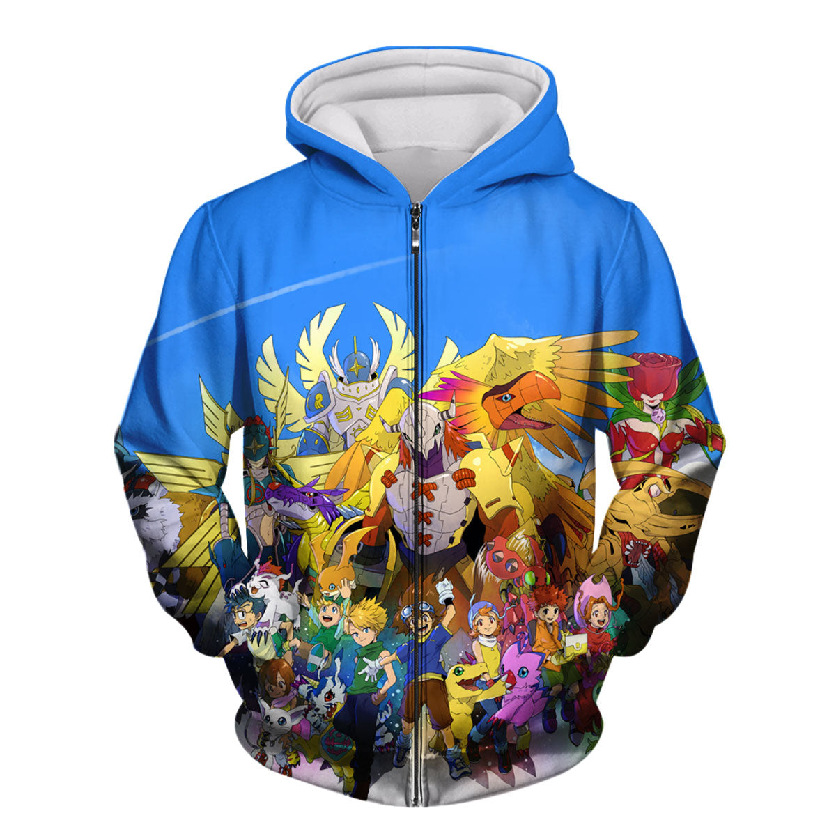 Digimon Adventure Characters Soaring Above The Blue Sky Anime Apparel