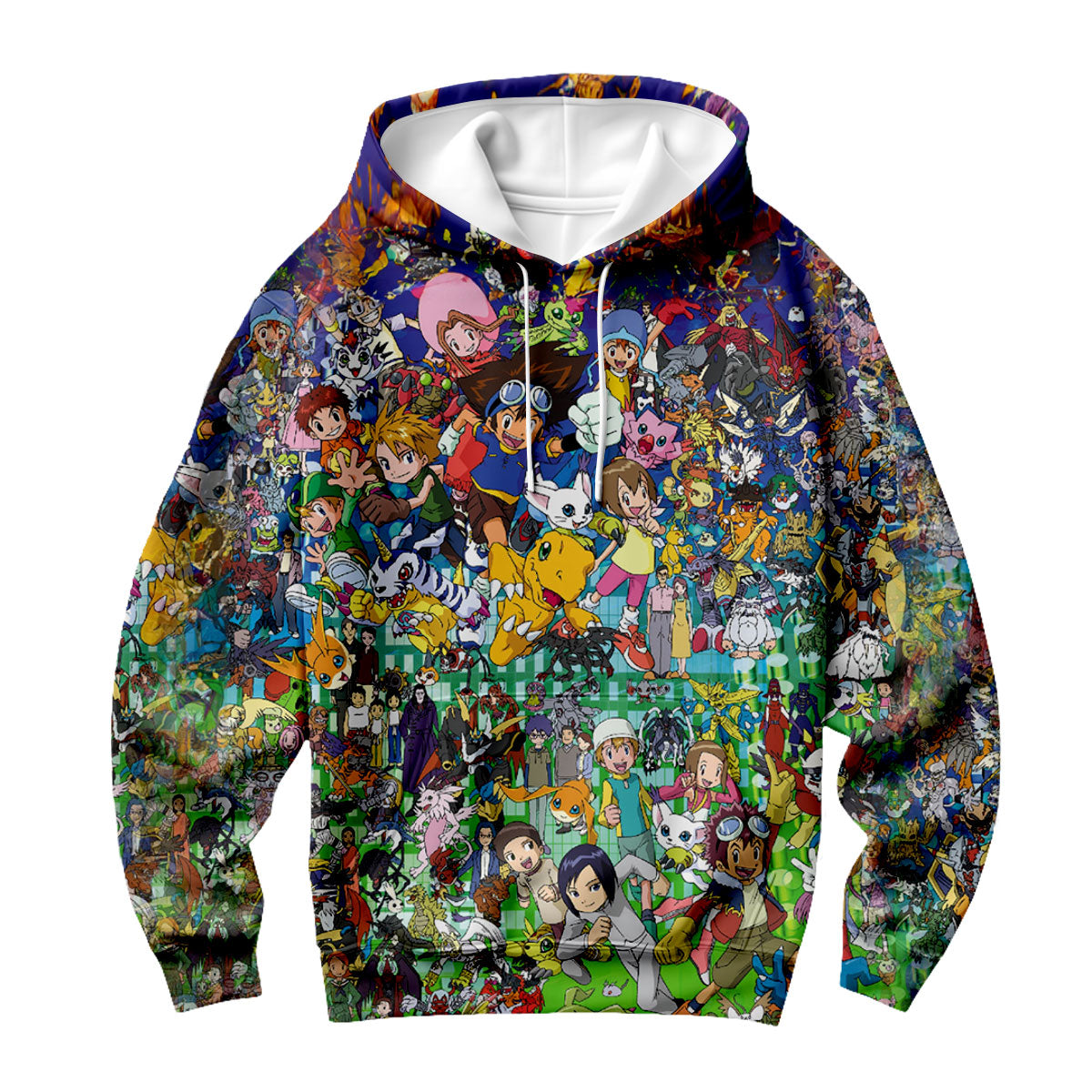Digimon Adventure Characters Vibrant Colorful Dynamic Collage Anime Apparel