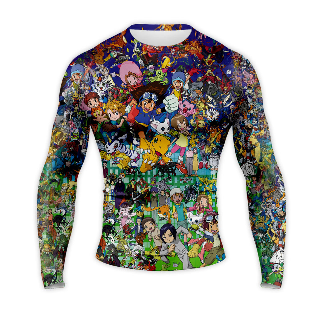 Digimon Adventure Characters Vibrant Colorful Dynamic Collage Anime Apparel