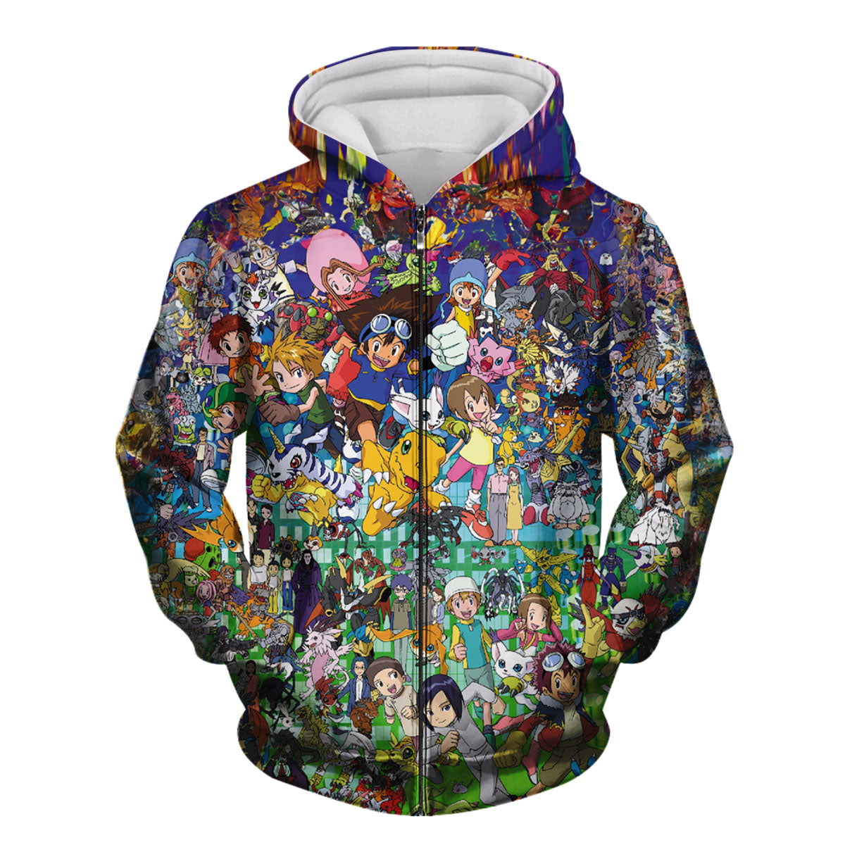 Digimon Adventure Characters Vibrant Colorful Dynamic Collage Anime Apparel