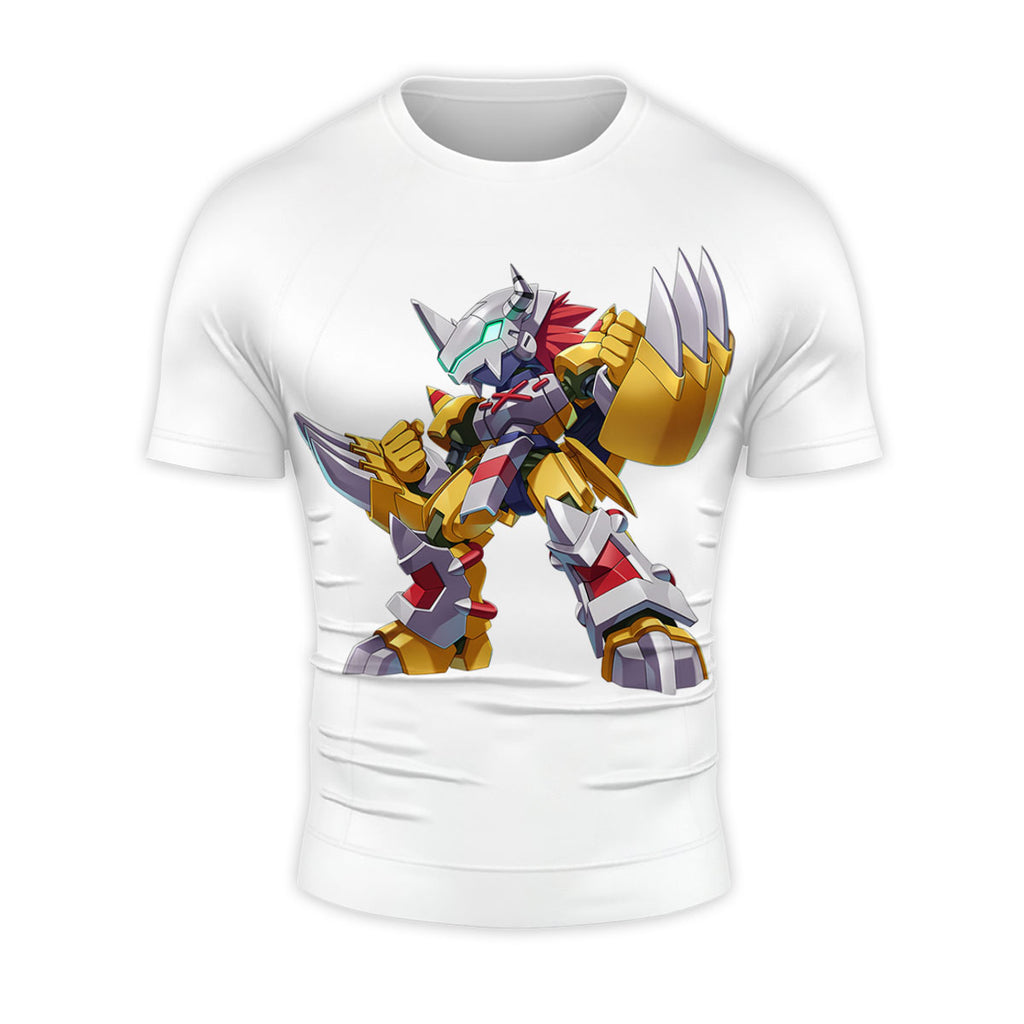 Digimon Adventure Chibi Wargreymon Posing With Yellow Anime Apparel