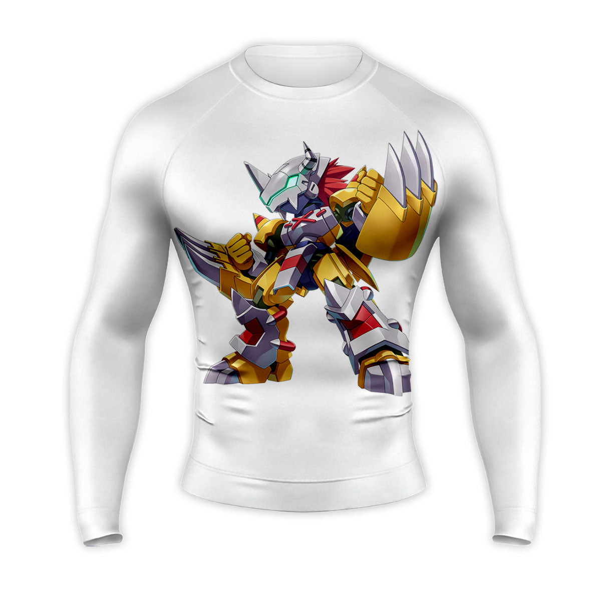 Digimon Adventure Chibi Wargreymon Posing With Yellow Anime Apparel