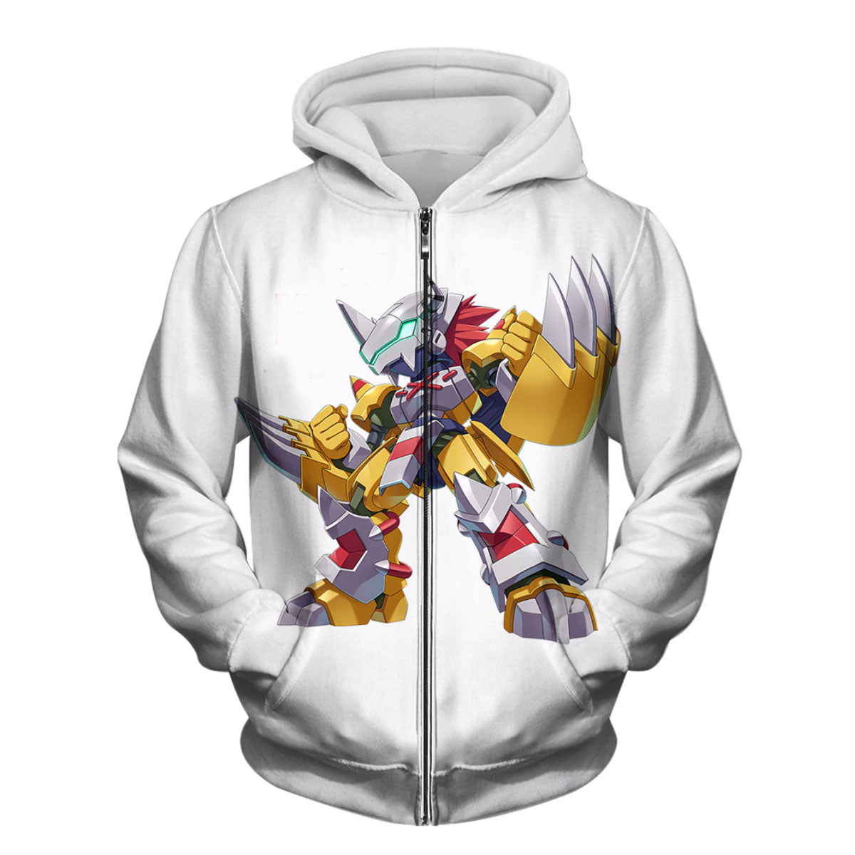 Digimon Adventure Chibi Wargreymon Posing With Yellow Anime Apparel