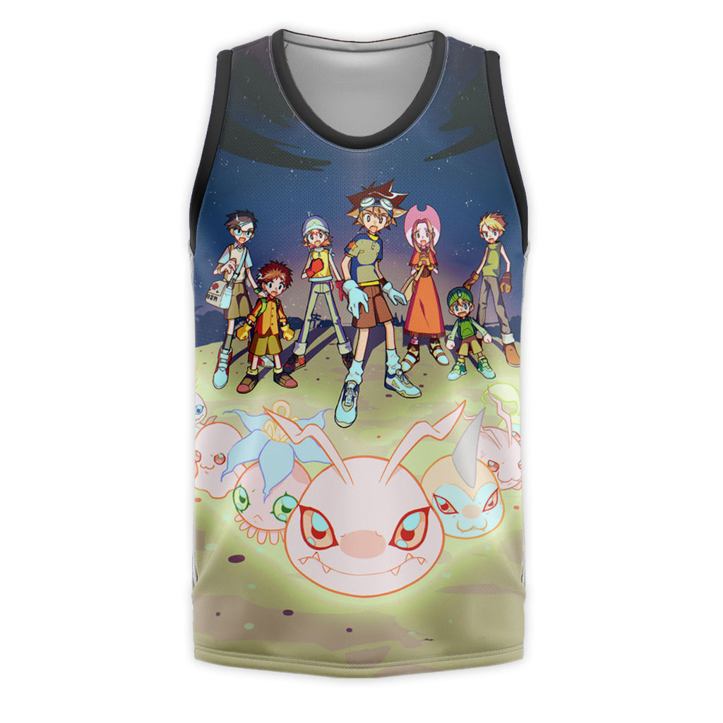 Digimon Adventure Chosen Children Standing Under Starry Sky Anime Apparel