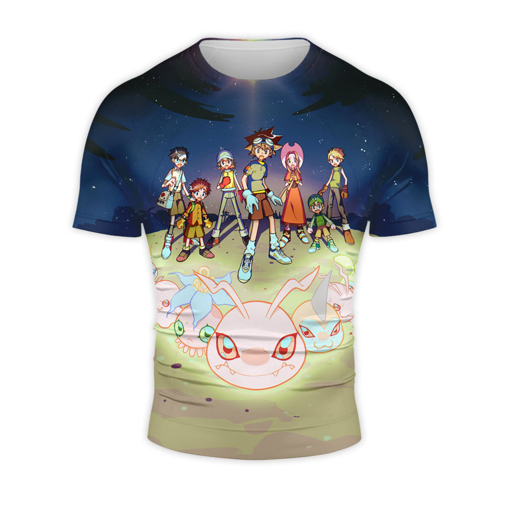 Digimon Adventure Chosen Children Standing Under Starry Sky Anime Apparel