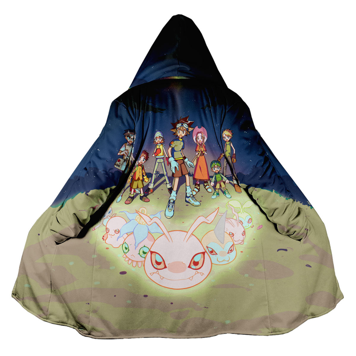 Digimon Adventure Chosen Children Standing Under Starry Sky Anime Apparel