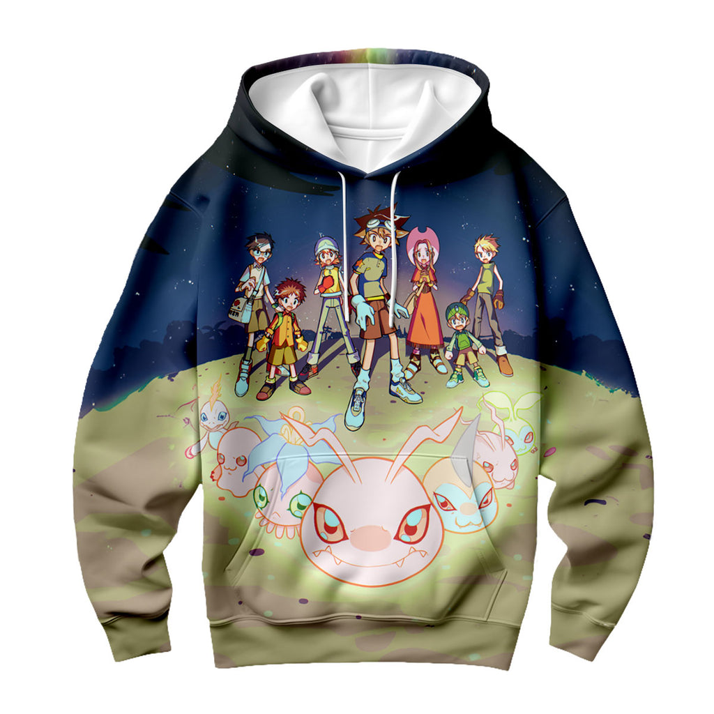 Digimon Adventure Chosen Children Standing Under Starry Sky Anime Apparel