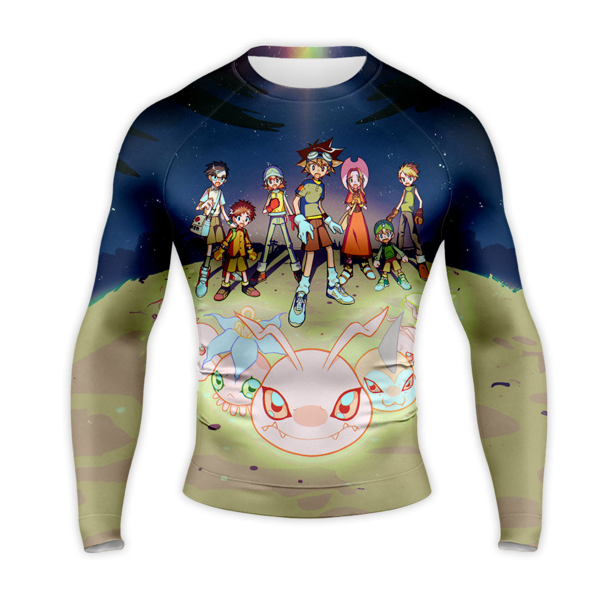 Digimon Adventure Chosen Children Standing Under Starry Sky Anime Apparel
