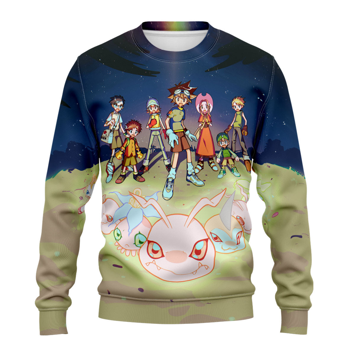 Digimon Adventure Chosen Children Standing Under Starry Sky Anime Apparel