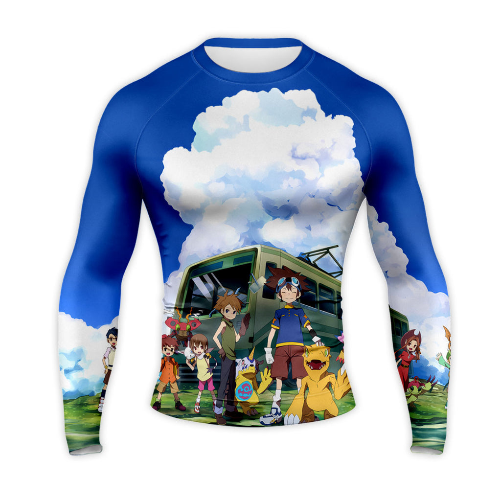 Digimon Adventure Classic Characters Together At Blue Bus Stop Anime Apparel
