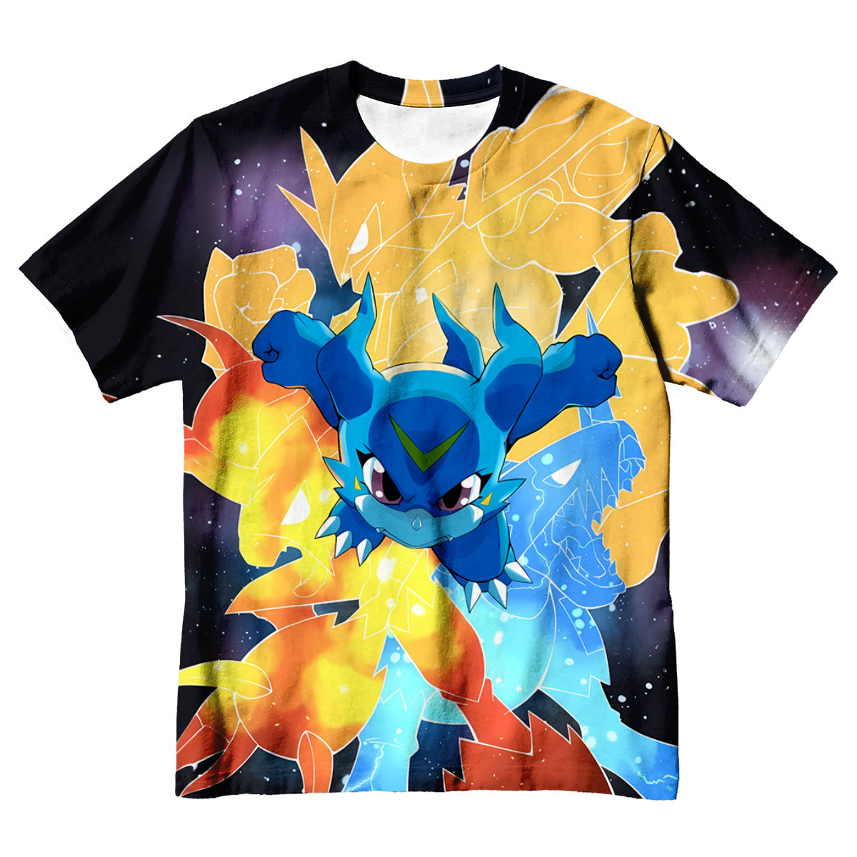 Digimon Adventure Cosmic Blue V-Mon In Digital Universe Anime Apparel