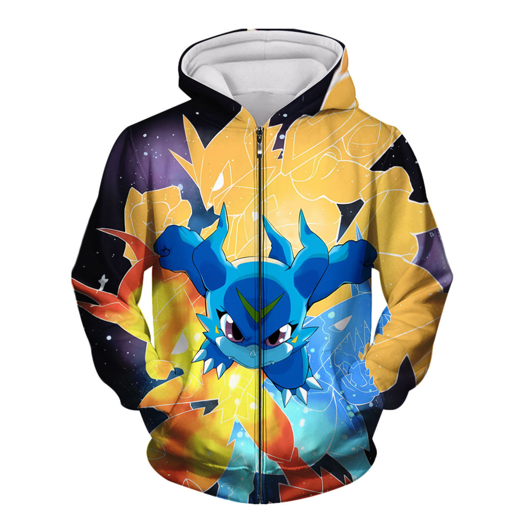 Digimon Adventure Cosmic Blue V-Mon In Digital Universe Anime Apparel