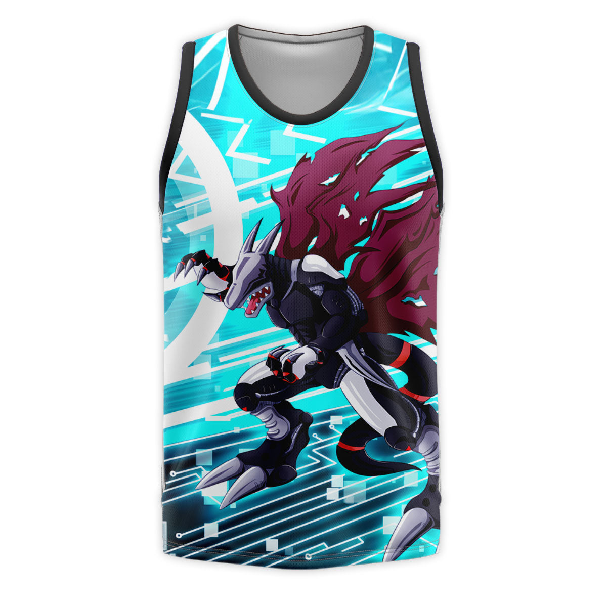 Digimon Adventure Cyberdramon Standing With Blue Dark Wings Anime Apparel