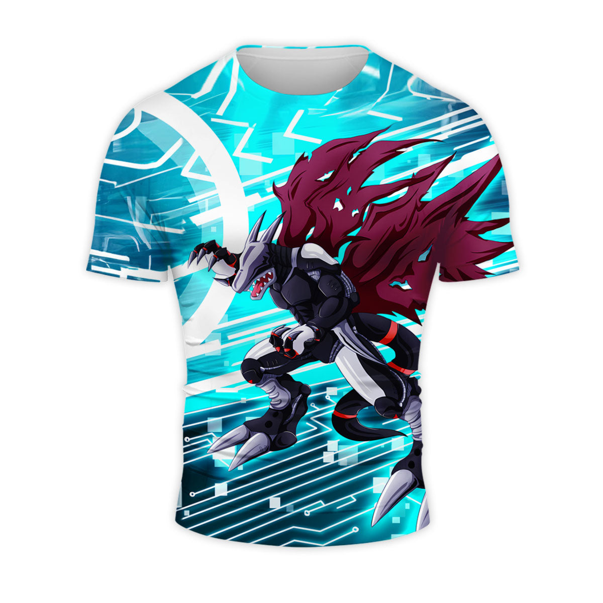 Digimon Adventure Cyberdramon Standing With Blue Dark Wings Anime Apparel