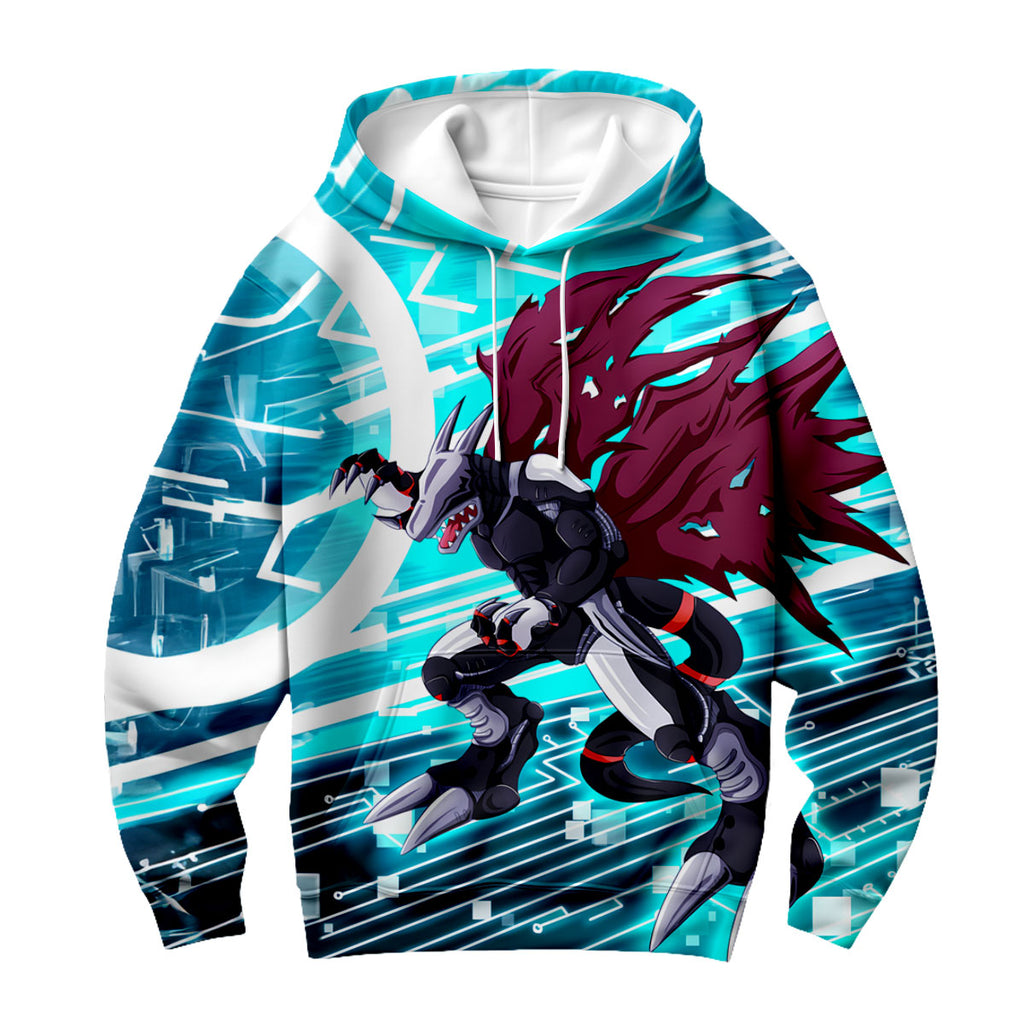 Digimon Adventure Cyberdramon Standing With Blue Dark Wings Anime Apparel