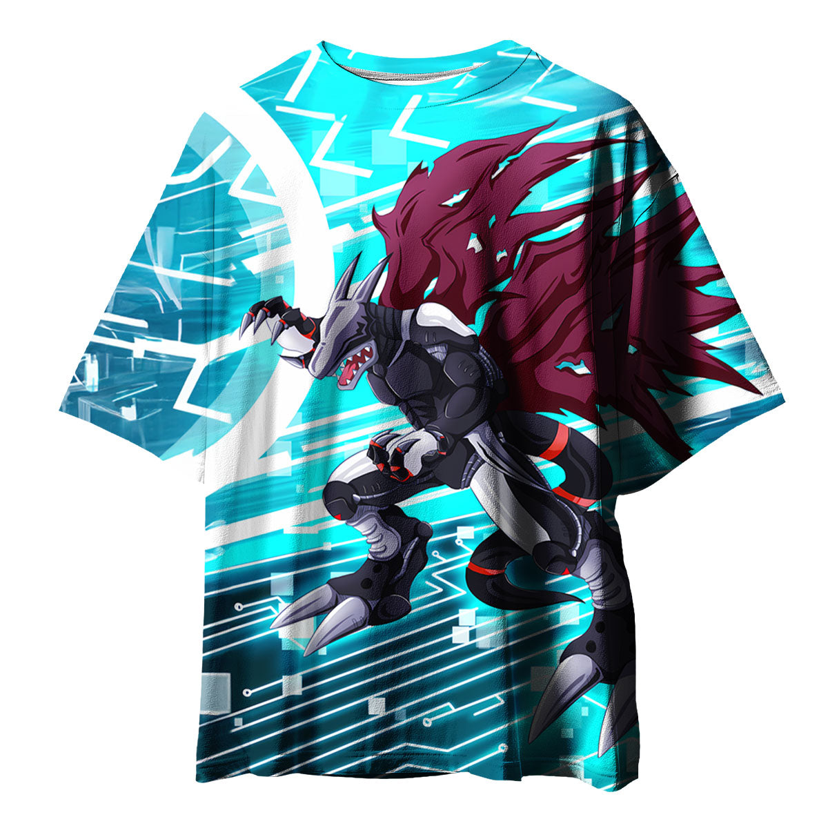 Digimon Adventure Cyberdramon Standing With Blue Dark Wings Anime Apparel