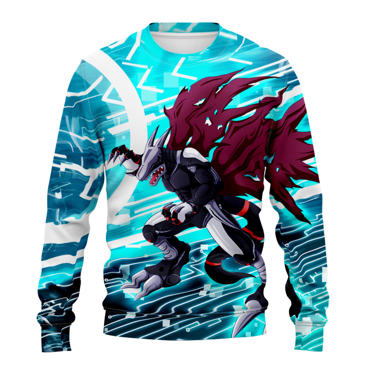 Digimon Adventure Cyberdramon Standing With Blue Dark Wings Anime Apparel