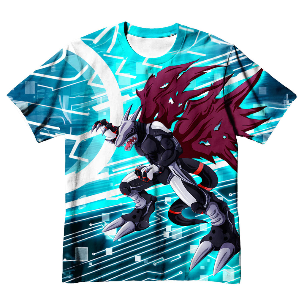 Digimon Adventure Cyberdramon Standing With Blue Dark Wings Anime Apparel