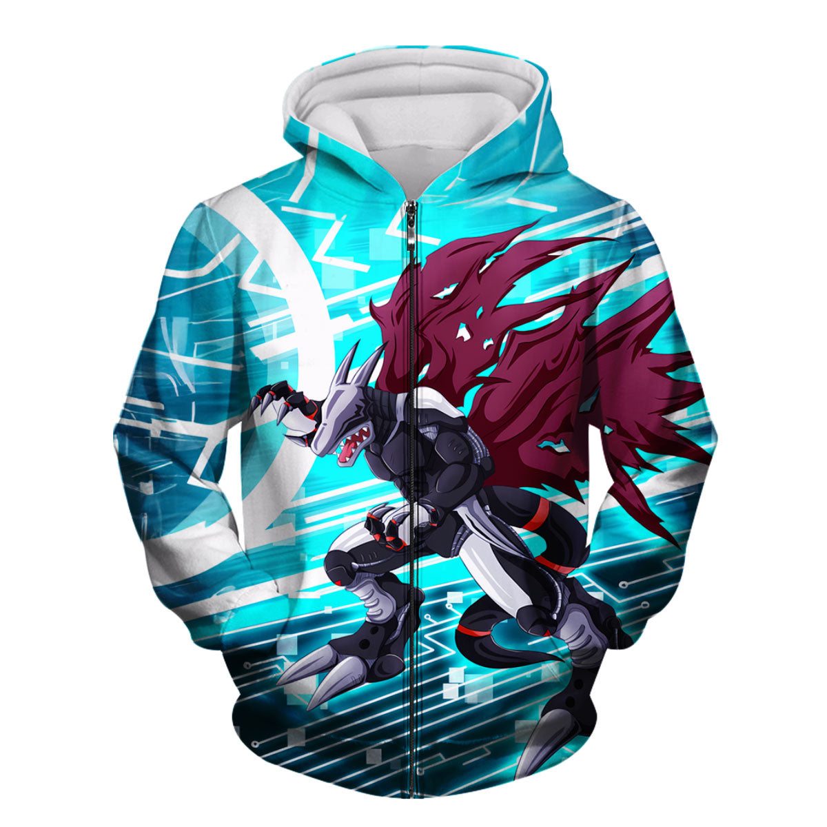 Digimon Adventure Cyberdramon Standing With Blue Dark Wings Anime Apparel