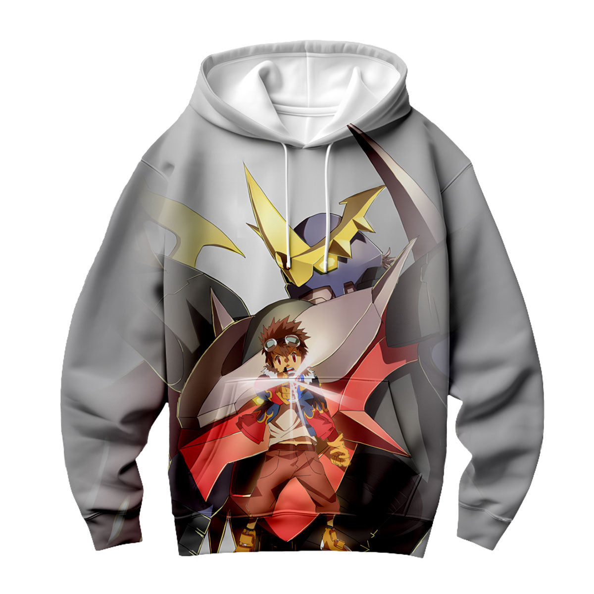 Digimon Adventure Davis Motomiya Imperialdramon Fighter Mode Grey Anime Apparel