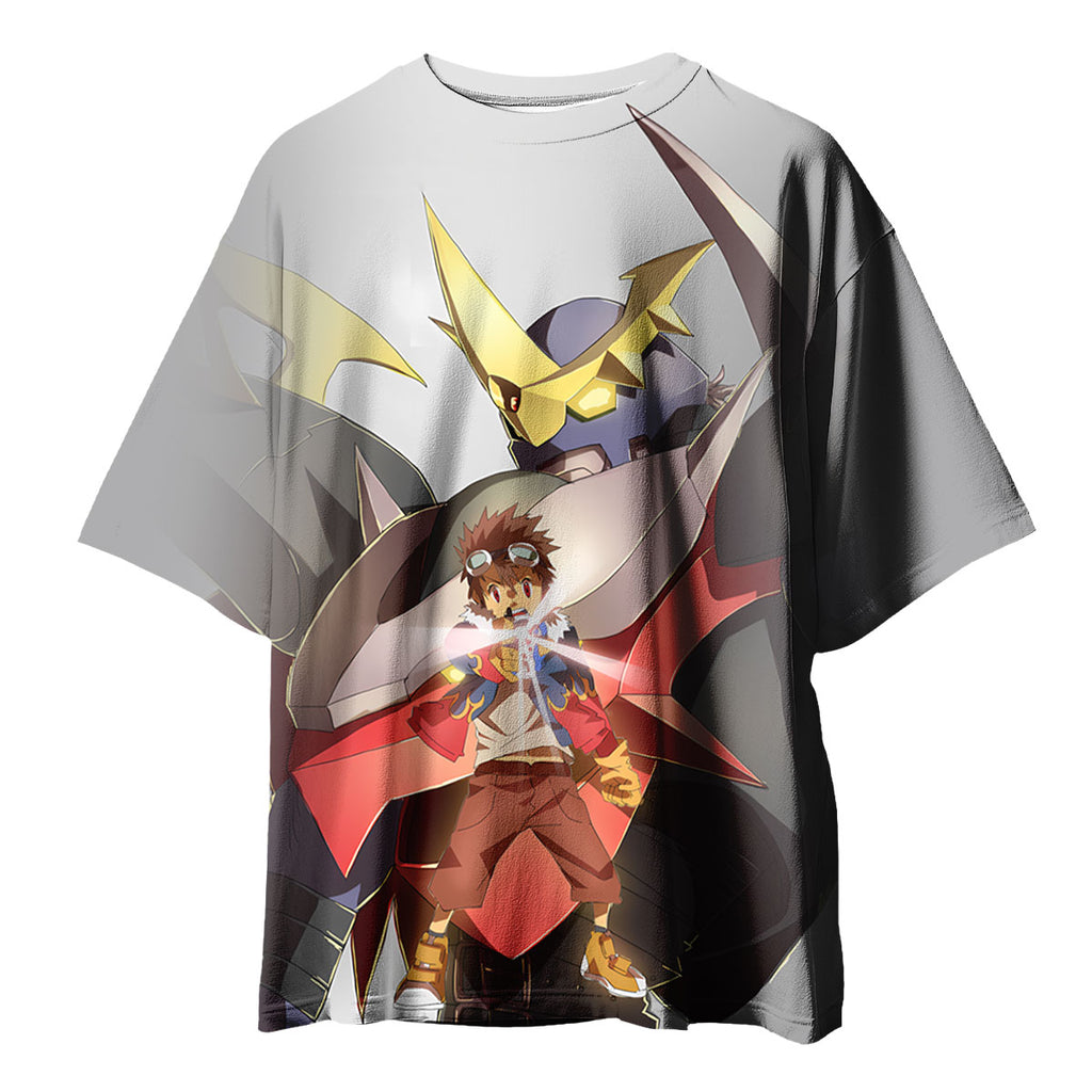Digimon Adventure Davis Motomiya Imperialdramon Fighter Mode Grey Anime Apparel