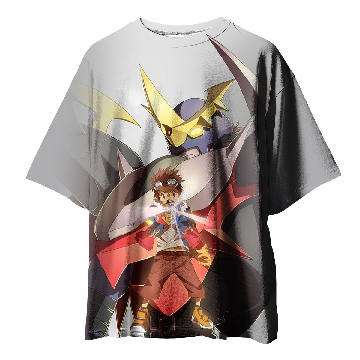 Digimon Adventure Davis Motomiya Imperialdramon Fighter Mode Grey Anime Apparel