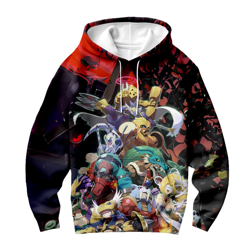 Digimon Adventure Digidestined Team Standing In Red Background Anime Apparel
