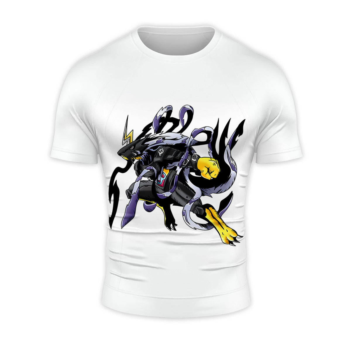 Digimon Adventure Digimon Dynamic Pose Black Yellow Purple Anime Apparel