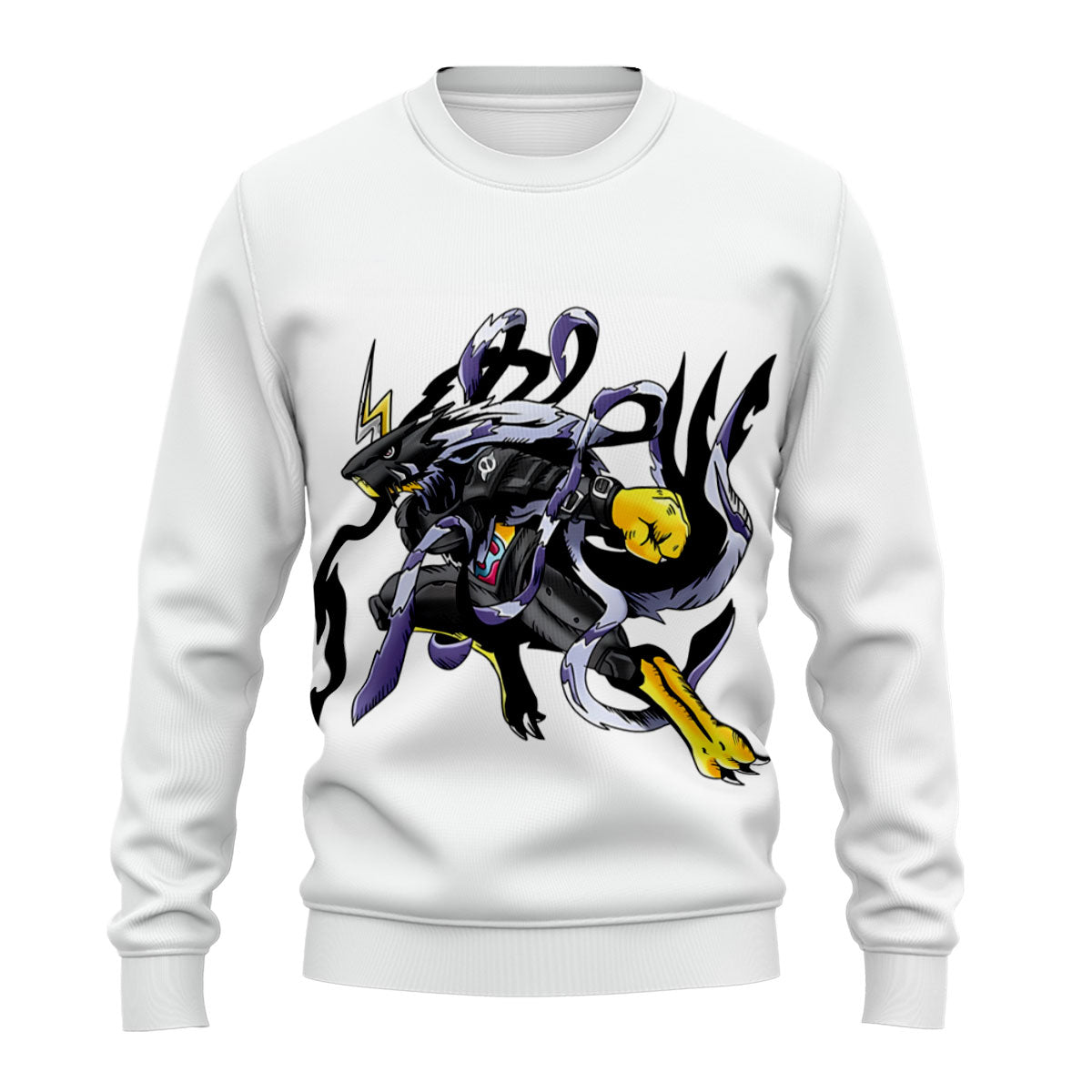 Digimon Adventure Digimon Dynamic Pose Black Yellow Purple Anime Apparel