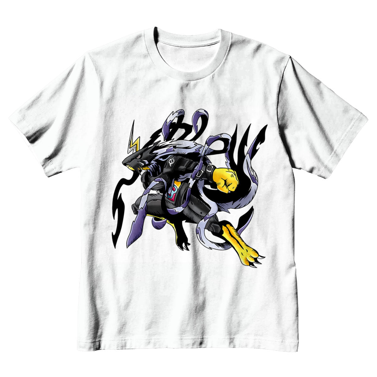 Digimon Adventure Digimon Dynamic Pose Black Yellow Purple Anime Apparel