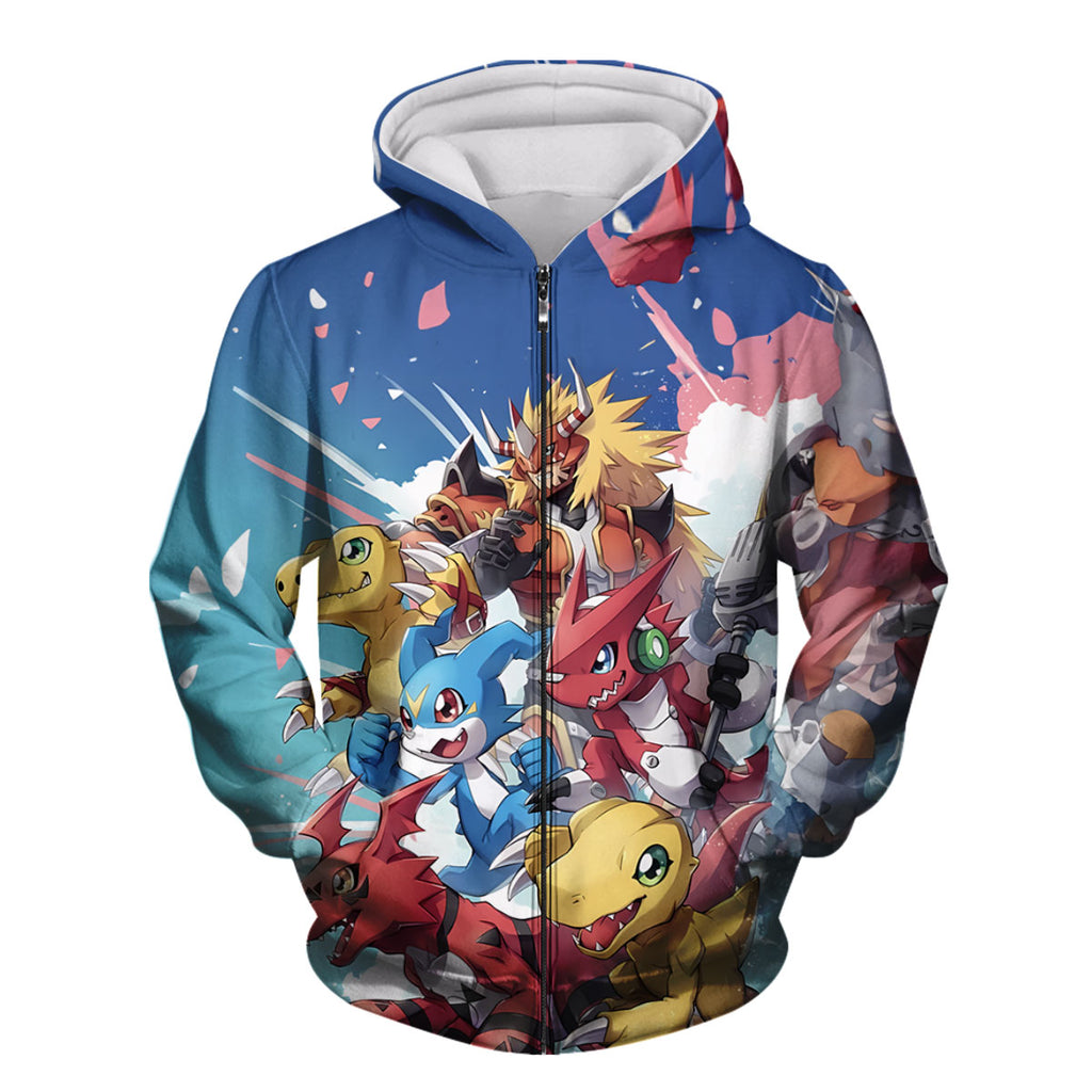 Digimon Adventure Digimon Group Standing Colorful Vibrant Anime Apparel