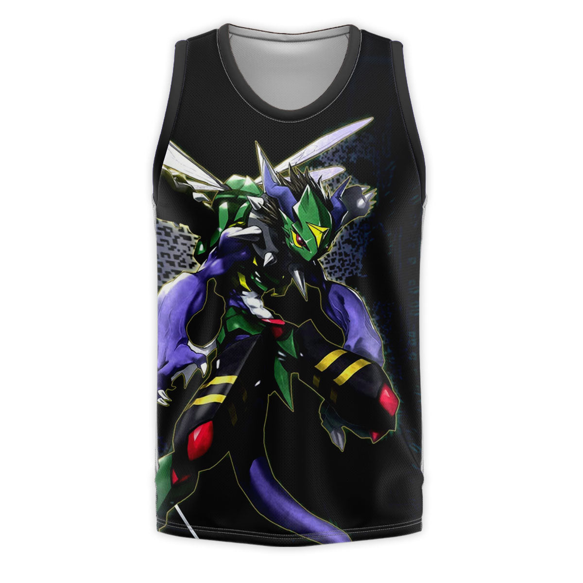 Digimon Adventure Dinobeemon Flying In Blue And Black Background Anime Apparel