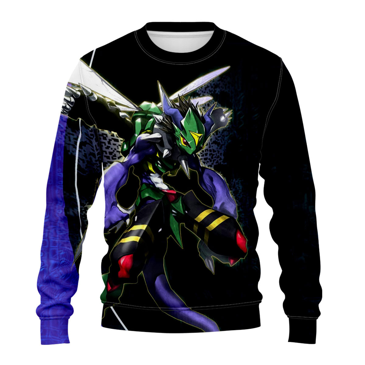 Digimon Adventure Dinobeemon Flying In Blue And Black Background Anime Apparel